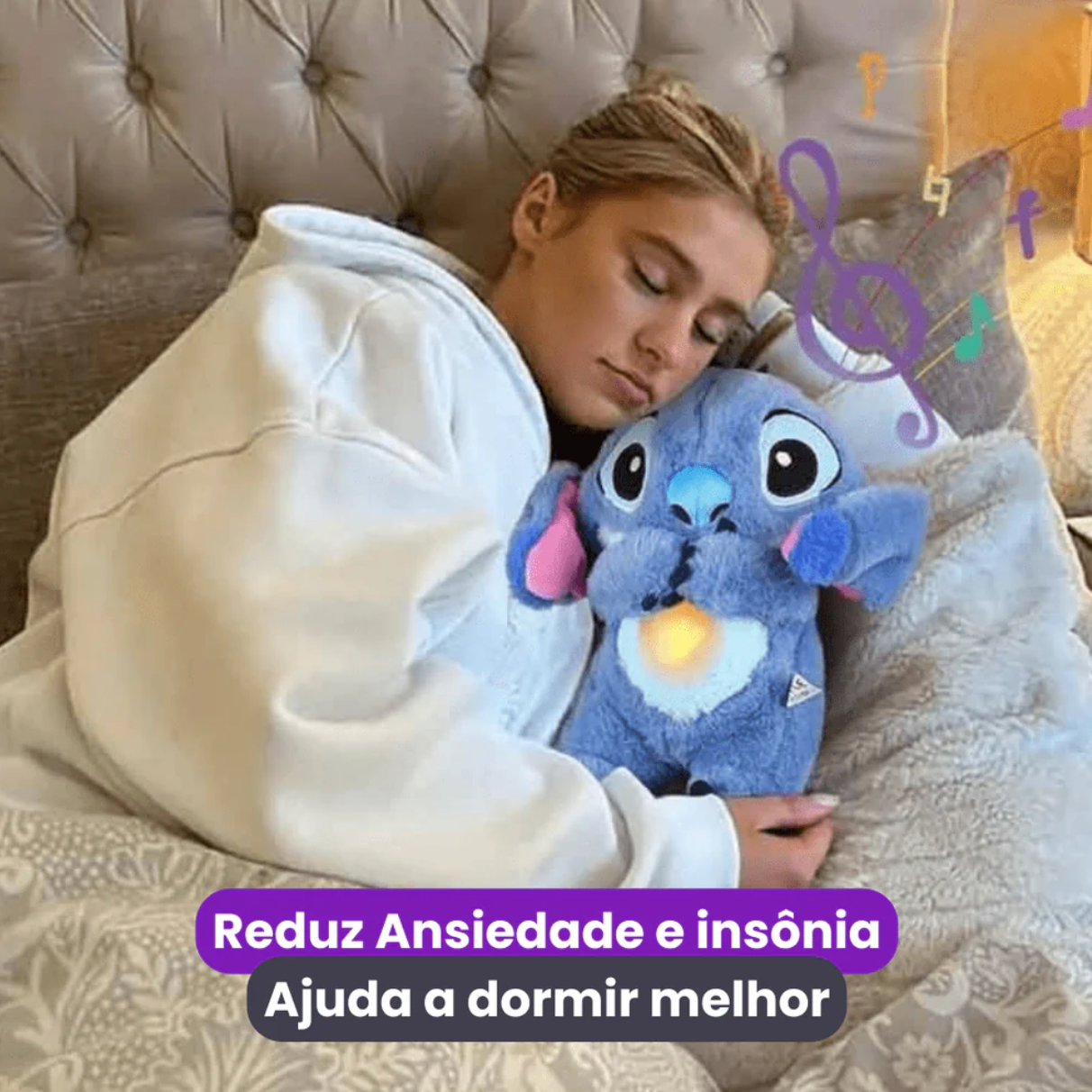 Stitch que Respira: Pelúcia que Mexe as Orelhas e Ajuda no Sono