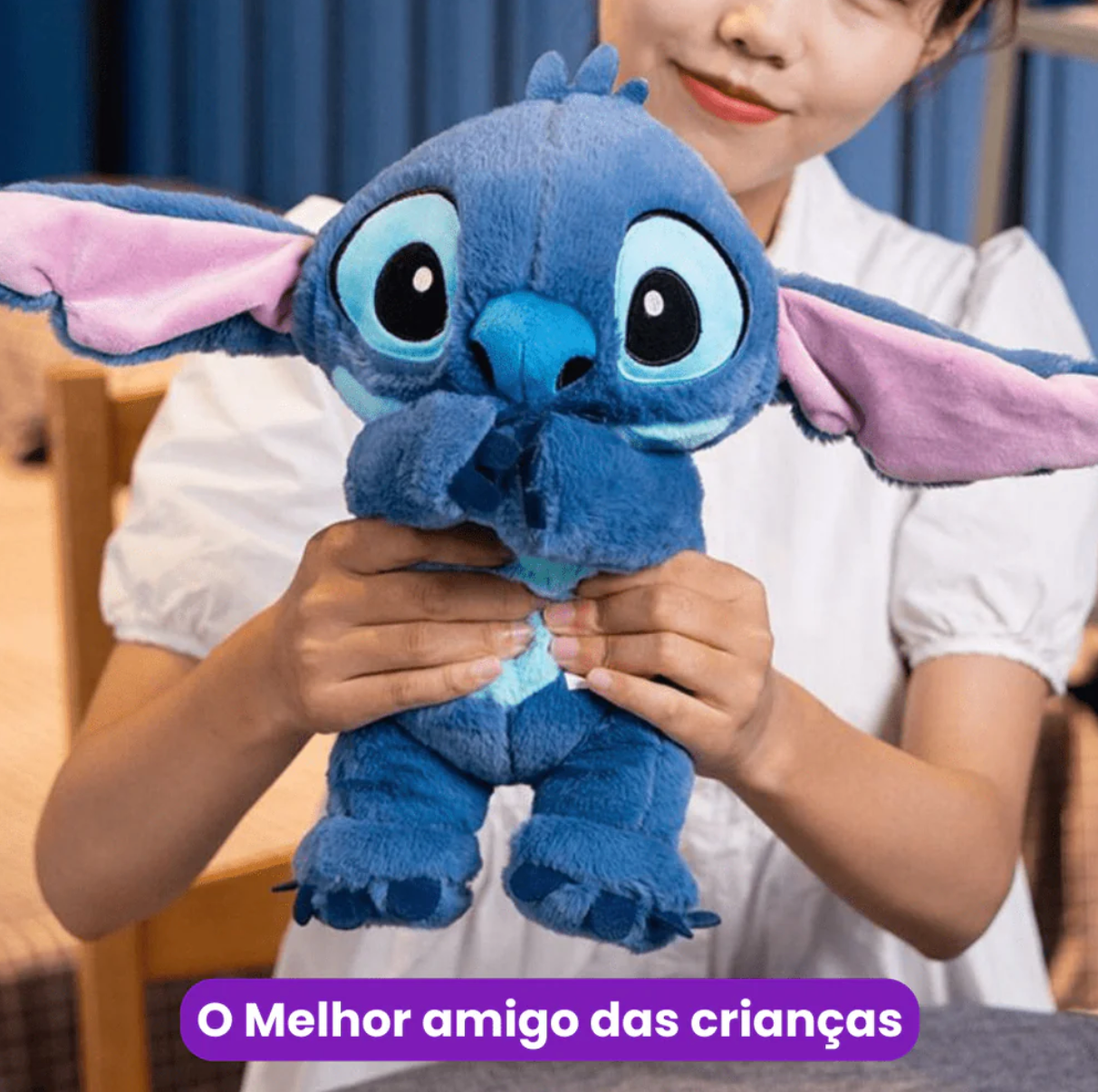 Stitch que Respira: Pelúcia que Mexe as Orelhas e Ajuda no Sono