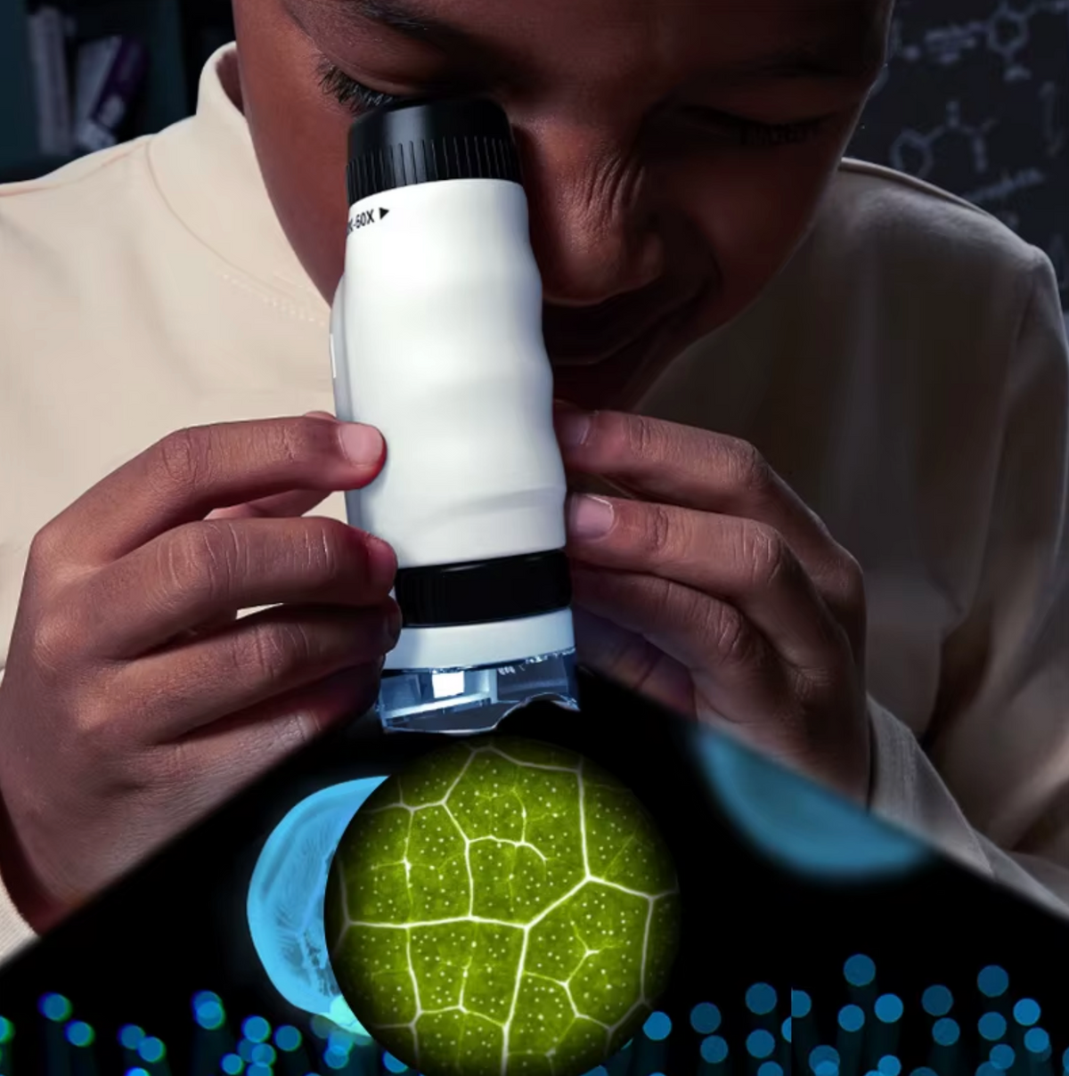 Mini Microscópio Portátil Infantil Mundo Fascinante | Zoom de 120x