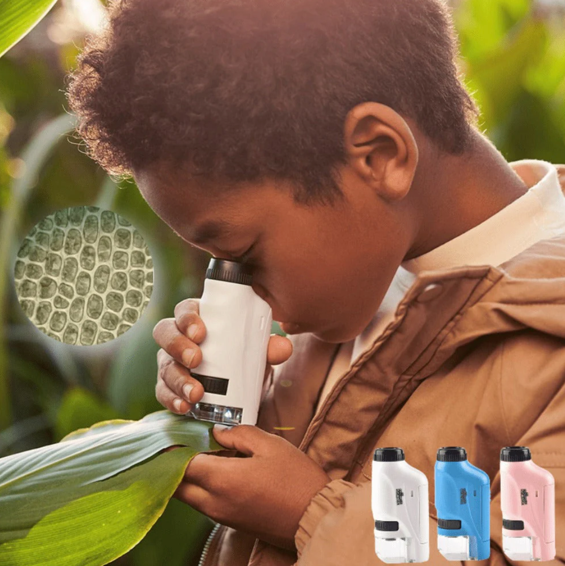 Mini Microscópio Portátil Infantil Mundo Fascinante | Zoom de 120x