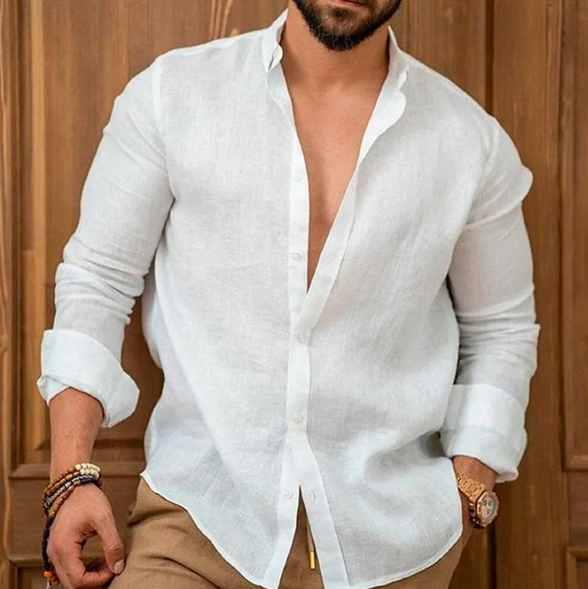 Camisa de Linho Premium Masculina + Brinde