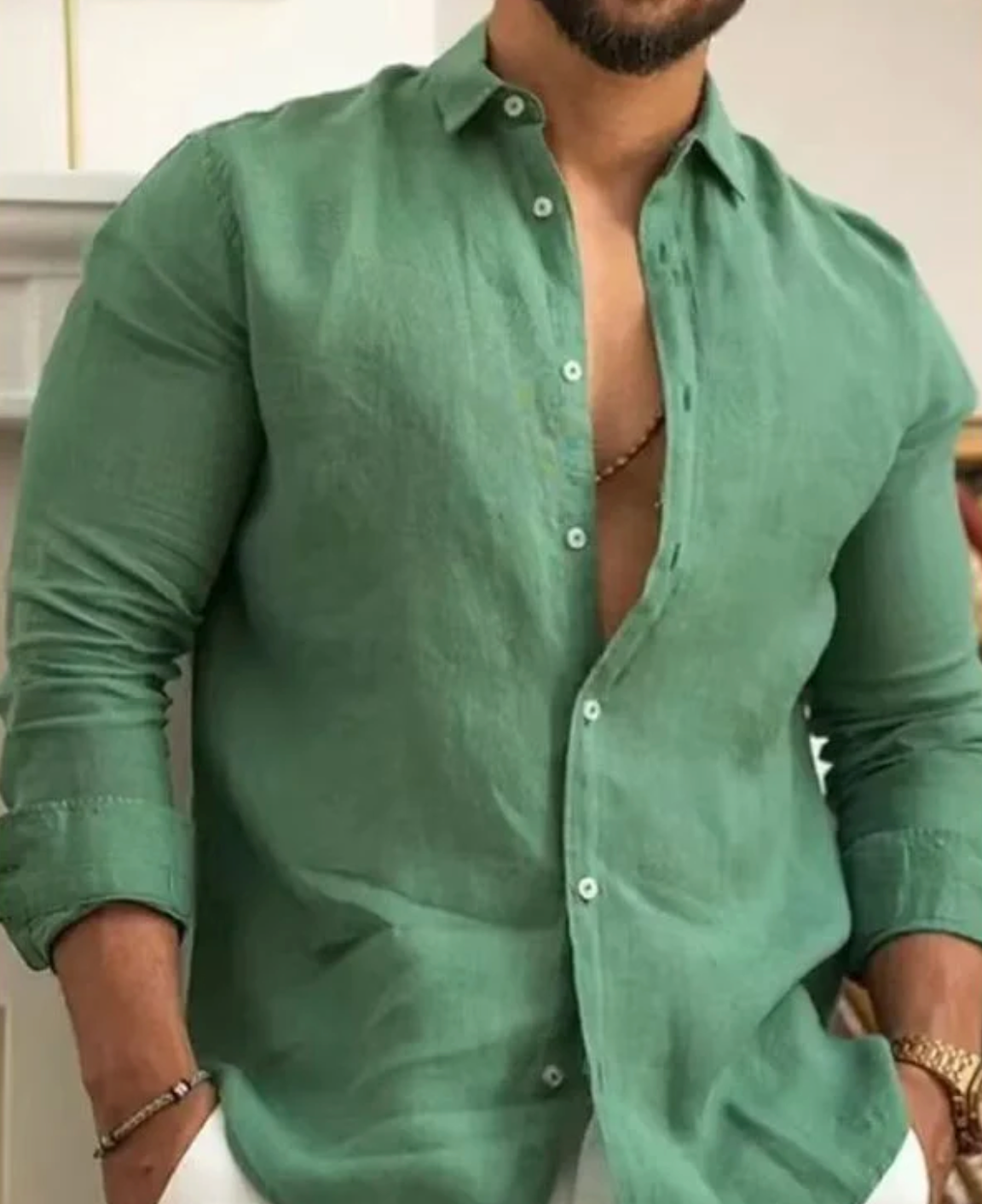 Camisa de Linho Premium Masculina + Brinde