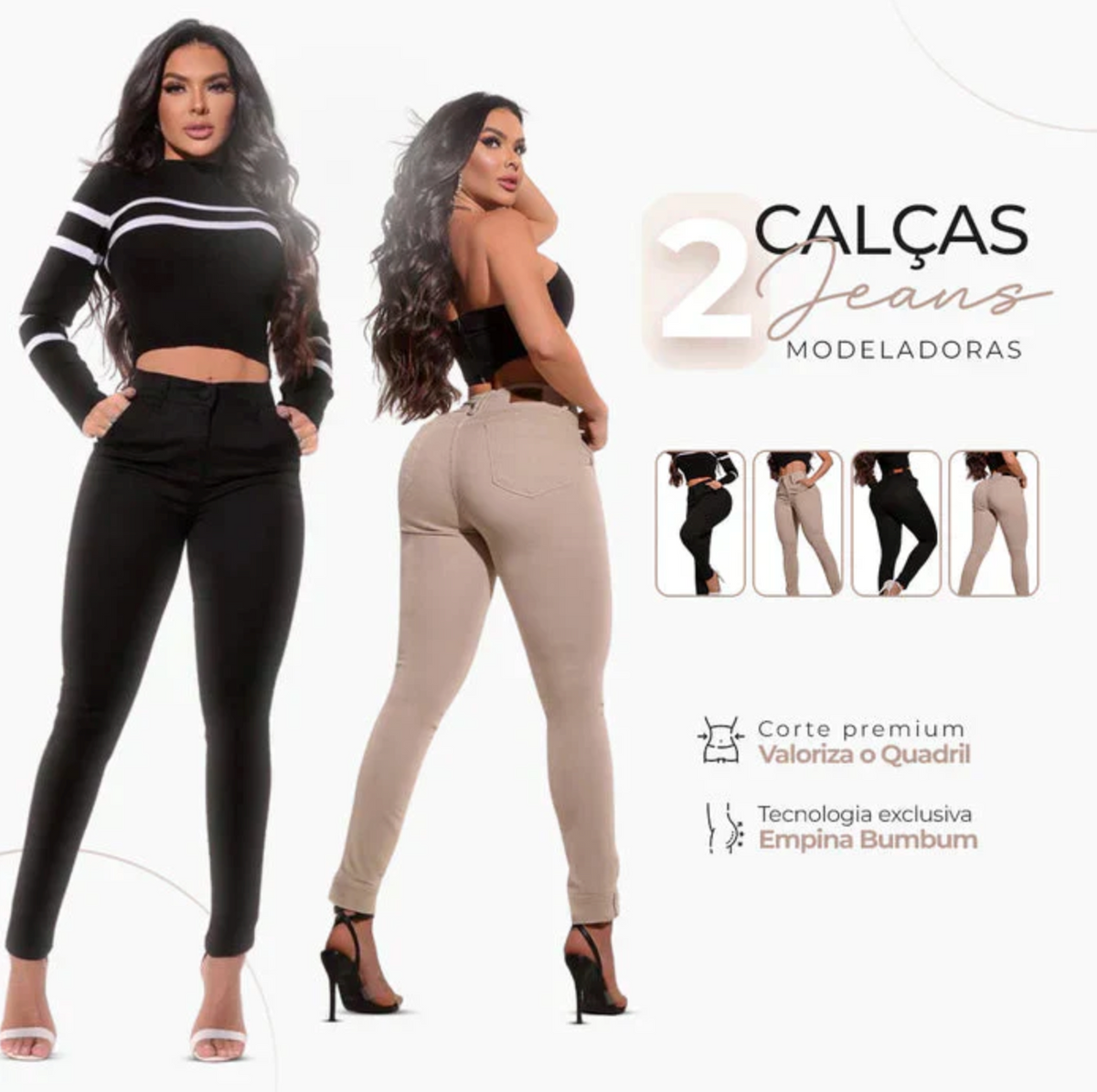 Kit 2 Calças Jeans Super Modeladoras [A Calça Tendência das Famosas]