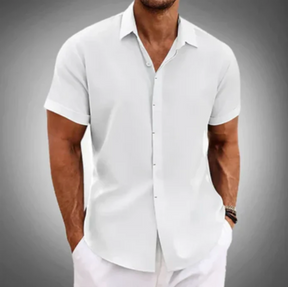 Camisa Masculina Manga Curta Linho Santorini [BRINDE EXCLUSIVO]