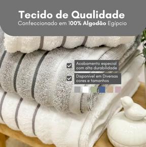 Jogo 4 Toalhas Wave Premium 450g/m² 100% Algodão Banho e Rosto