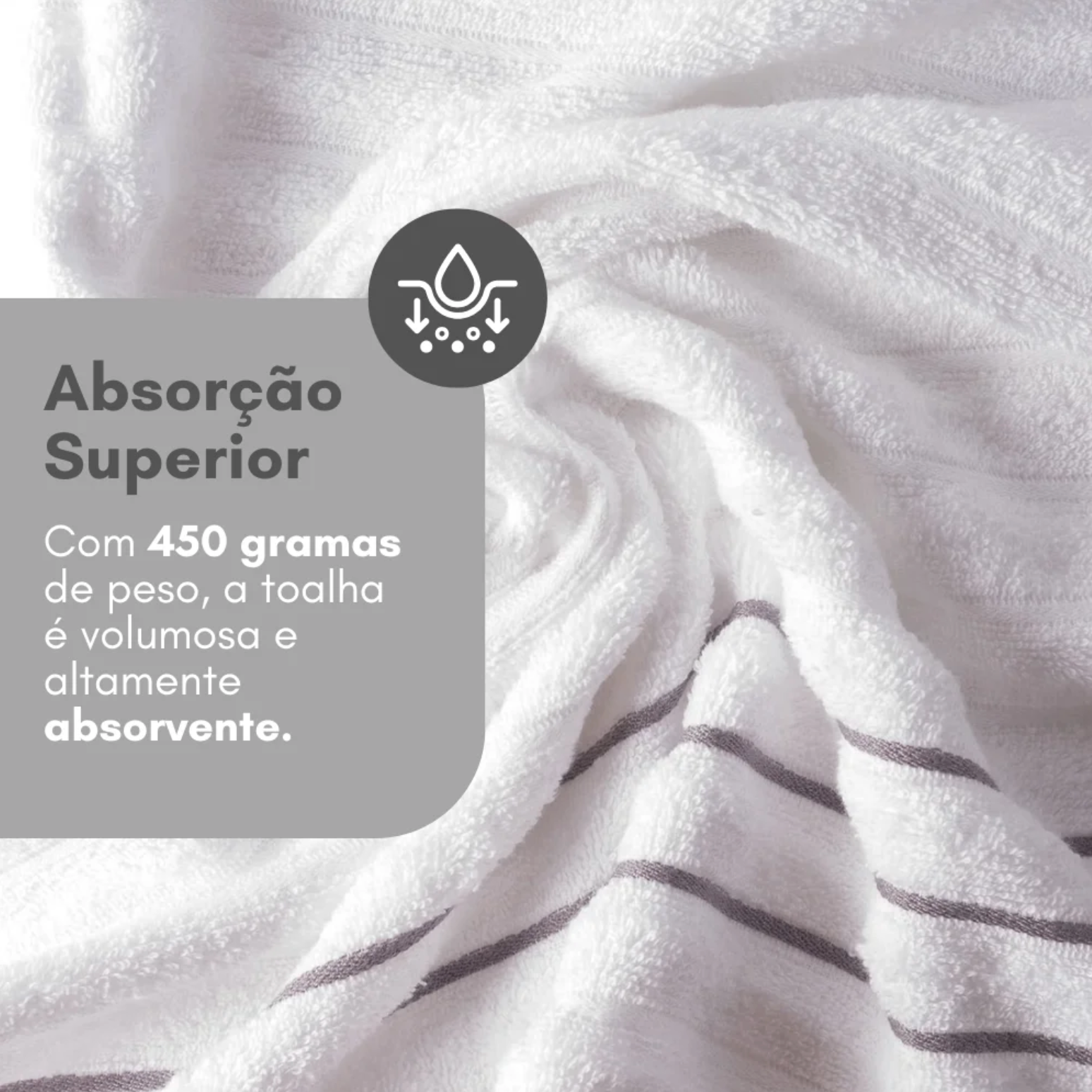 Jogo 4 Toalhas Wave Premium 450g/m² 100% Algodão Banho e Rosto