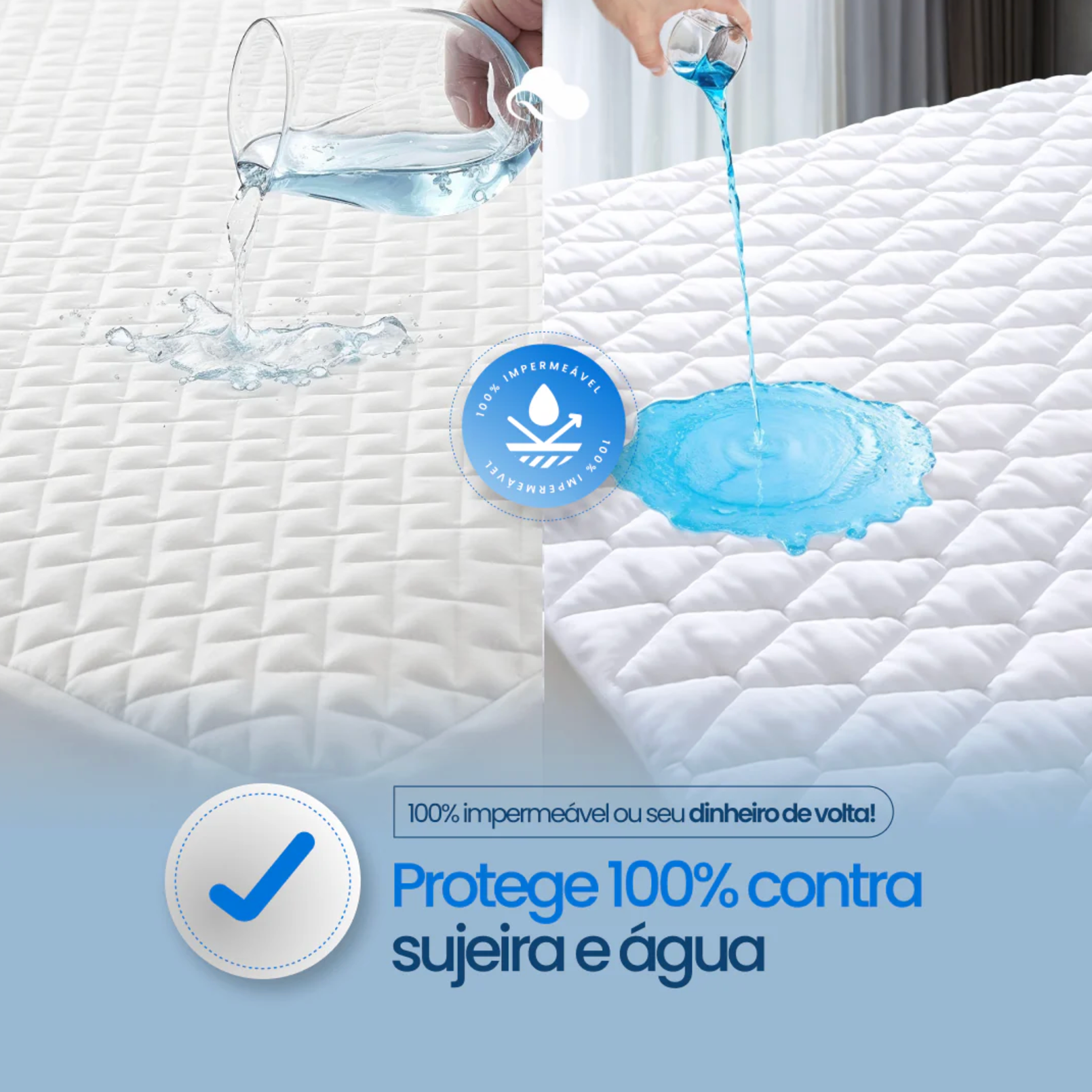 [COMPRE 1 LEVE 2] Protetor de Colchão Impermeável com Elástico