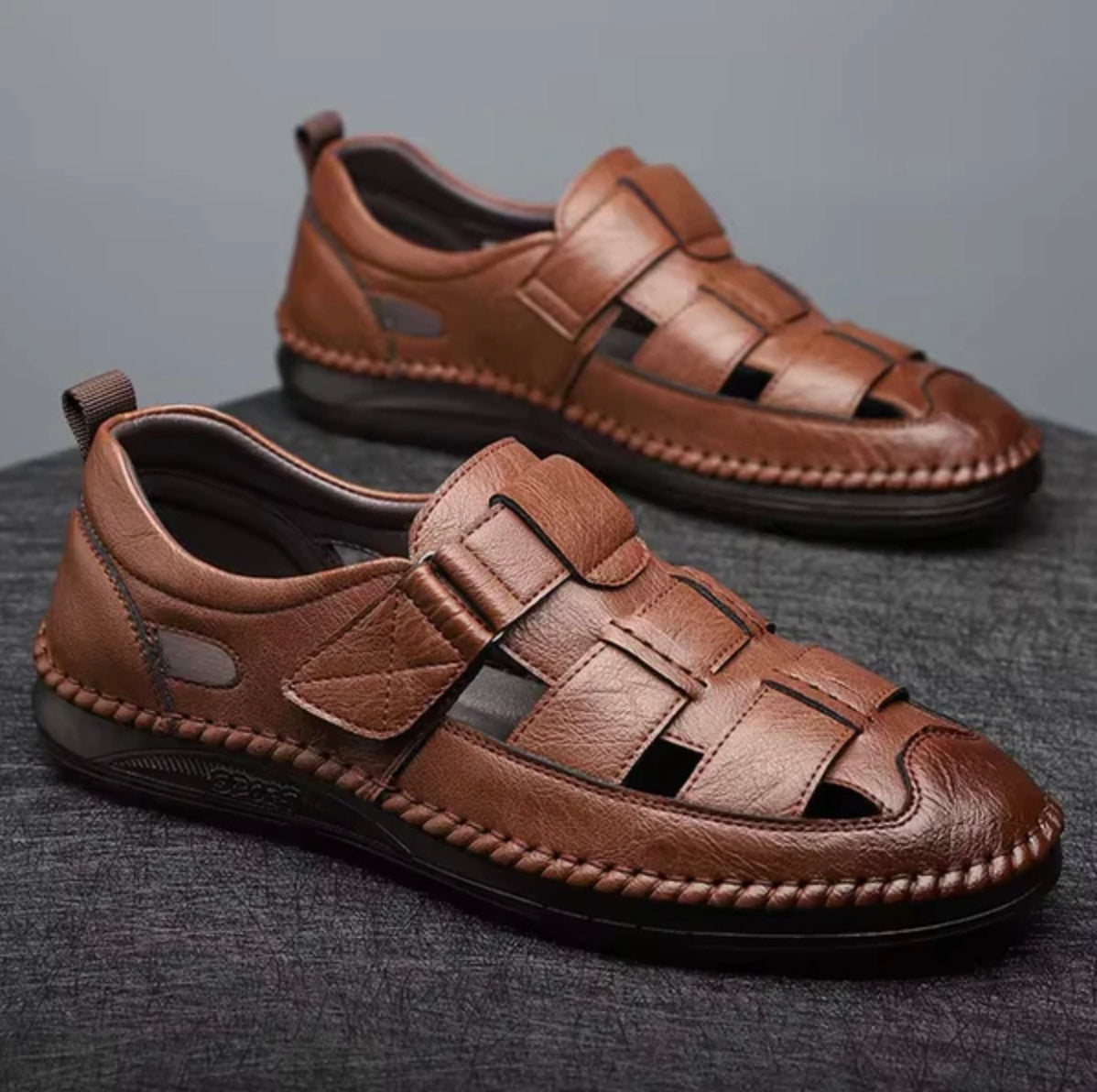 Mocassim Sandália Ortopédica Italiano de Couro Legítimo [COMPRE 1 LEVE 2]